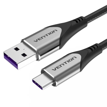 Cabo USB 2.0 Tipo-C Vention COFHG/ USB Tipo-C Macho - USB Macho/ Até 100W/ 480Mbps/ 1.5m/ Cinzento