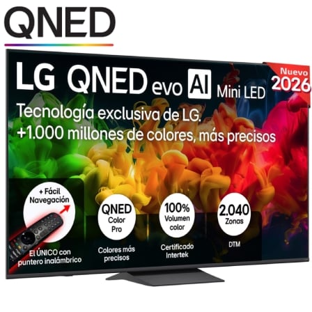 Televisor LG QNED evo AI QNED8EB Mini LED 55QNED8EB3B 55"/ Ultra HD 4K/ Smart TV/ WiFi