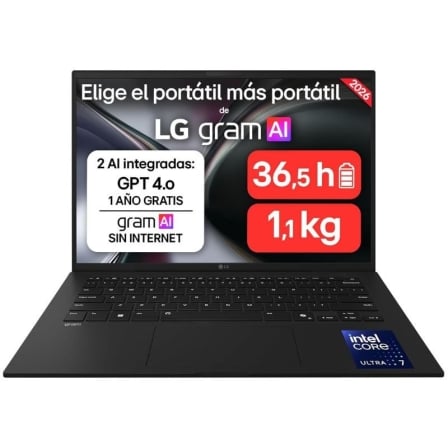 Portátil LG Gram 14ZD90U-G.AX85BN Intel Core Ultra 7-355/ 32GB/ 512GB SSD/ 14"/ Sem Sistema Operativo
