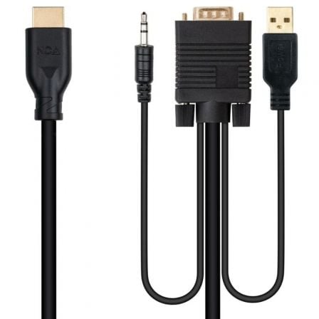Nanocable 10.15.4612 Converter Cable/ HDMI Male - VGA Male/ 3.5 Jack Male/ USB Male/ 1.8m/ Black