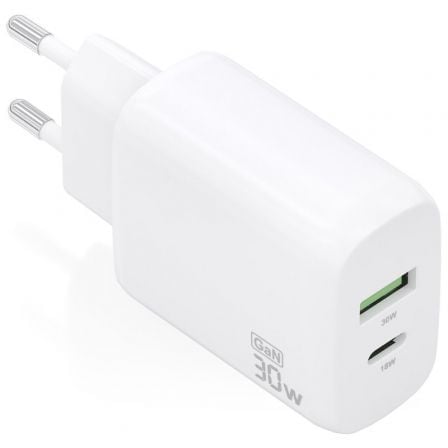 Aisens A110-0923 GaN Wall Charger/ 1xUSB Type-C/ 1xUSB/ 30W/ White