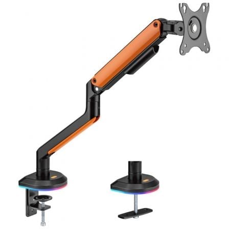 Suporte de Secretária Gaming com Contrapeso para Monitor e TV Aisens DT32TSR-249/ Giratório/ Inclinável/ até 9kg/ com Iluminação RGB