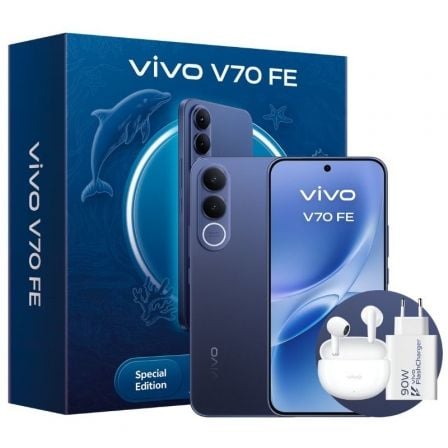 Smartphone Vivo V70 FE 8GB/ 256GB/ 6.83"/ 5G/ Azul/ Inclui Carregador + Auriculares