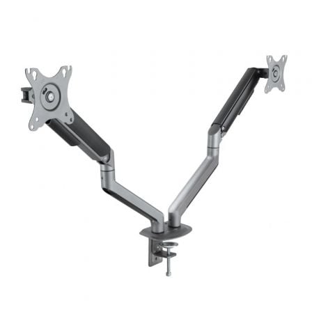 Soporte de Mesa para 2 Monitores TooQ DB4132TNR-G/ Giratorio/ Inclinable/ hasta 9kg