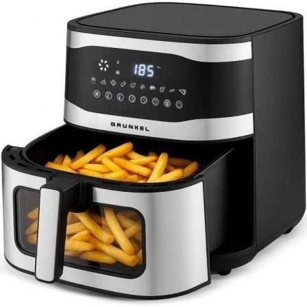 Freidora por Aire Airfryer / Sin Aceite Grunkel Maxisteelfryer/ Doble Resistencia 2200W/ Capacidad 9L