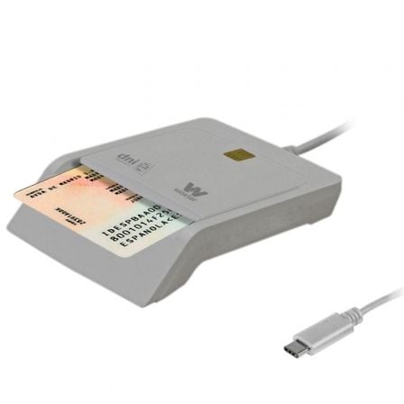 Lector de DNI y Tarjetas Woxter PE26-198/ USB Tipo-C/ Blanco