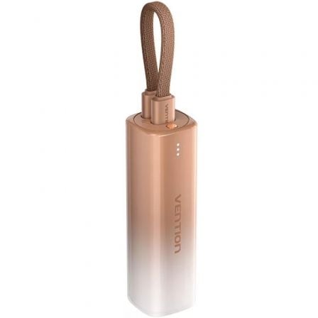 Powerbank 5000mAh Vention FHWJ0/ 20W/ Dourada/ Inclui Cabo USB Tipo-C e Lightning