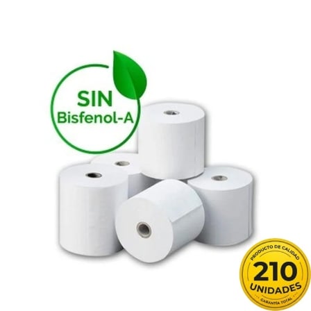 Caixa de Rolos de Papel Térmico Genérico 57x35 210U BPA/ 57 x 35mm/ 210 unidades