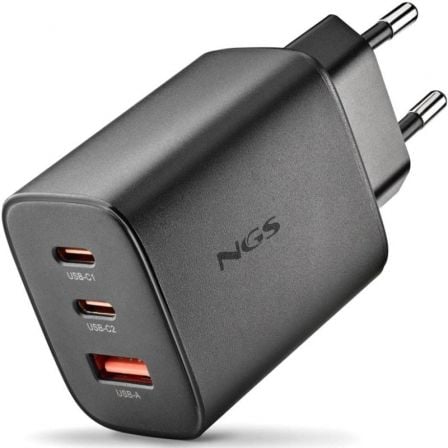 Carregador de Parede GaN NGS Era 65W/ 2xUSB Tipo-C/ 1xUSB/ 65W