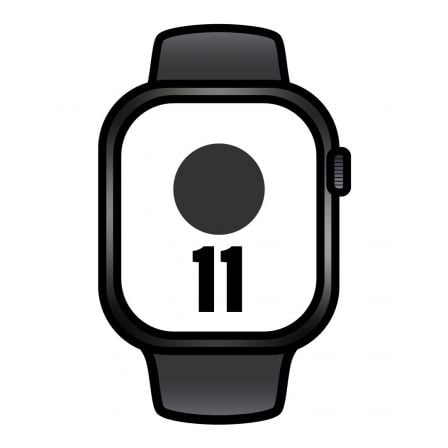 Apple Watch Series 11/ GPS/ Cellular/ 42mm/ Titanio Negro/ Pizarra Correa Deportiva Negro (M/L)