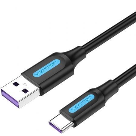 Cable USB 2.0 Tipo-C Vention CORBH/ USB Macho - USB Tipo-C Macho/ 480Mbps/ 2m/ Negro