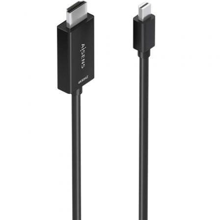 Cabo Conversor Aisens A125-0886/ Mini DisplayPort Macho - HDMI 4K Macho/ 1m/ Preto