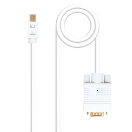 Cable Conversor Nanocable 10.15.4102/ Mini DP Macho - VGA Macho/ 2m/ Blanco