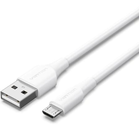 Cabo USB 2.0 Vention CTIWF/ USB Macho - MicroUSB Macho/ Até 60W/ 480Mbps/ 1m/ Branco