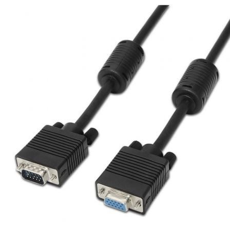 Cabo de Extensão SVGA Aisens A113-0078/ VGA Macho - VGA Fêmea/ Até 3W/ 10Mbps/ 1.8m/ Preto