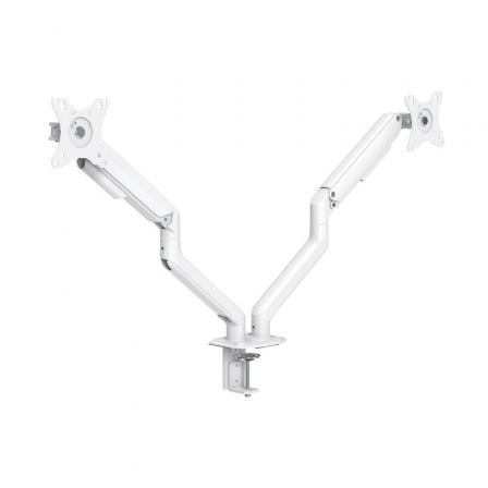 Soporte de Mesa para 2 Monitores TooQ DB4132TNR-W/ Giratorio/ Inclinable/ hasta 9kg