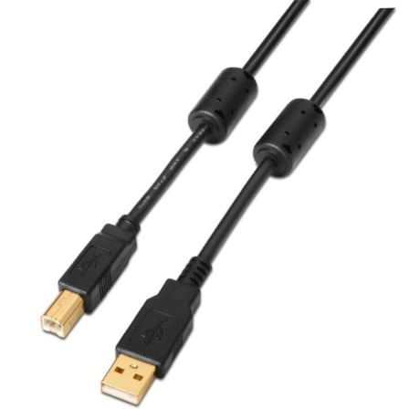 Cabo USB 2.0 para impressora Aisens A101-0009/ USB Tipo-B macho - USB macho/ 2m/ Preto