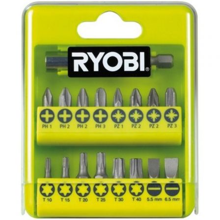 Estojo de 21 Pontas para Aparafusar Ryobi RAK17SD