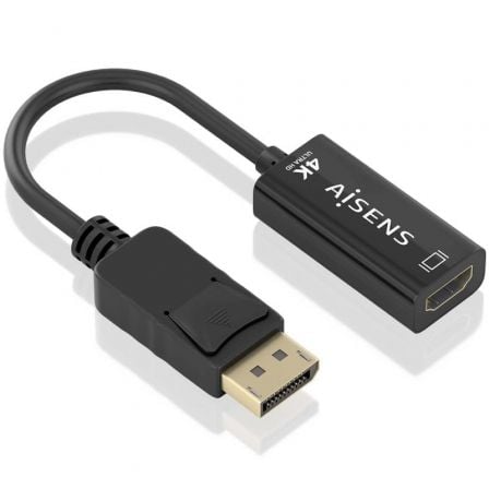 Conversor Aisens A125-0905/ DisplayPort Macho - HDMI Fêmea/ 15cm/ Preto