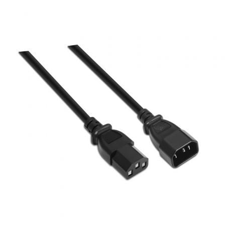 Cabo de Extensão de Alimentação CPU Aisens A132-0171/ IEC C13 Fêmea - IEC C14 Macho/ Até 1500W/ 1.5m/ Preto