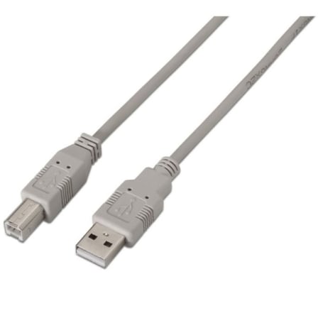 Cabo USB 2.0 para Impressora Aisens A101-0003/ USB Tipo-B Macho - USB Macho/ 3m/ Bege