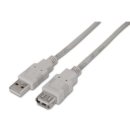 Cabo de Extensão USB 2.0 Aisens A101-0012/ USB Macho - USB Fêmea/ Até 2.5W/ 60Mbps/ 1m/ Bege