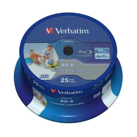 Blu-ray BD-R Verbatim 43811 Imprimível 6X/ Embalagem de 25 unidades